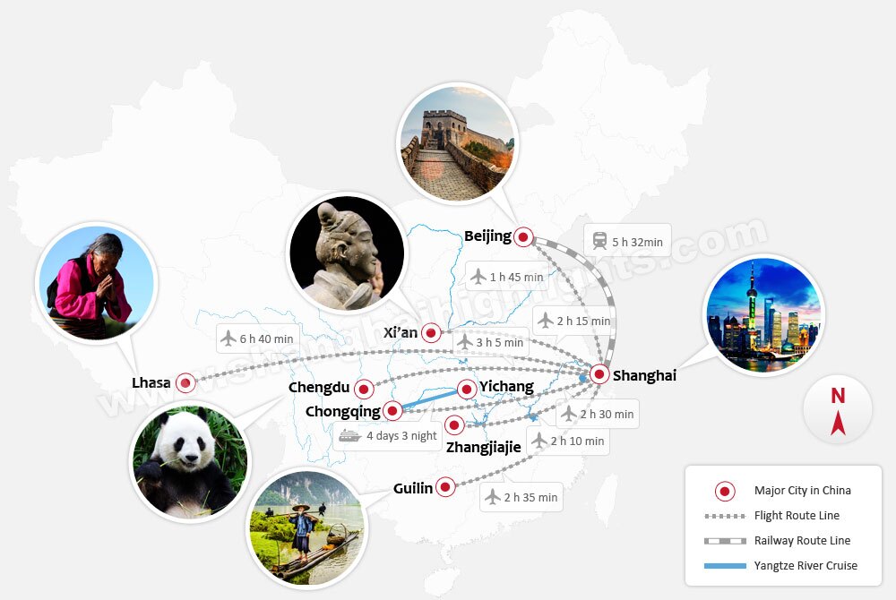 China Tours Map